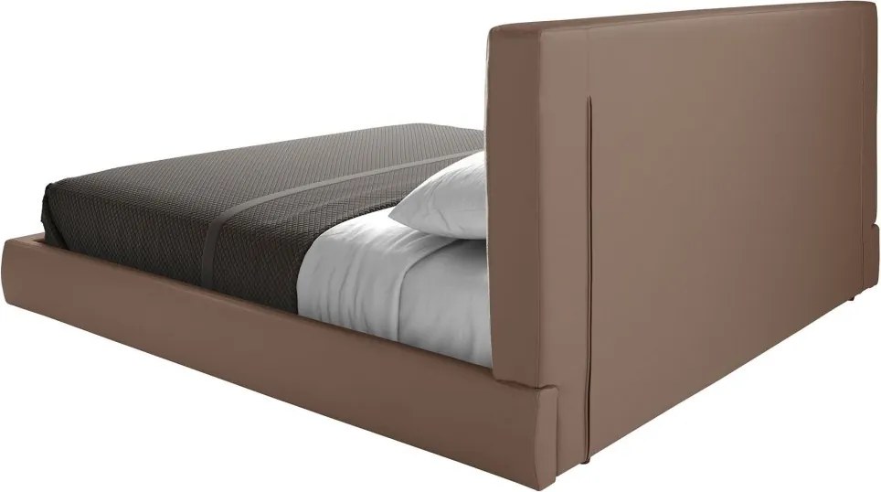 Pat dublu tapitat design LUX Brown, 180x200cm