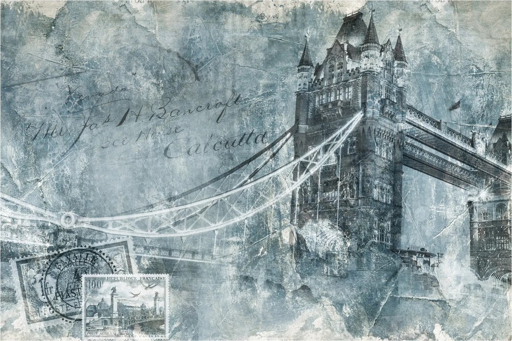 Tablou - Tower Bridge în tonuri reci (90x60 cm)