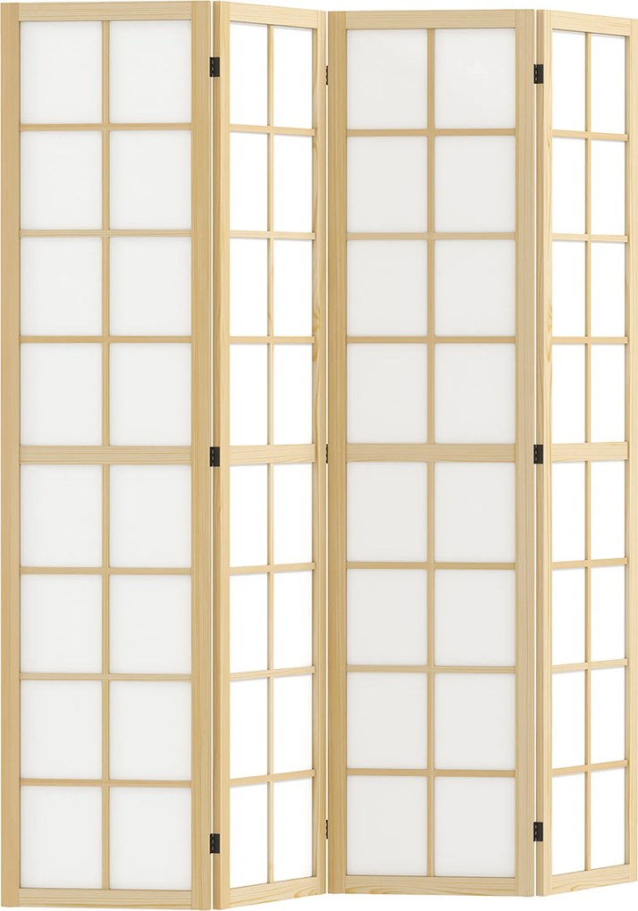 HOMCOM Paravan cu 4 Panouri Pliabile, Separator de Camere Autoportant, Ecran de Intimitate Interior pentru Sufragerie, Dormitor, 160 x 170cm | Aosom Romania