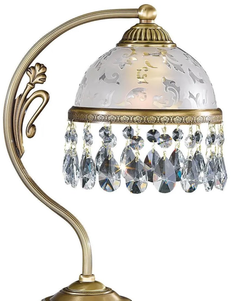Lampa de masa design clasic realizata manual din alama si Cristal Scholer 6200