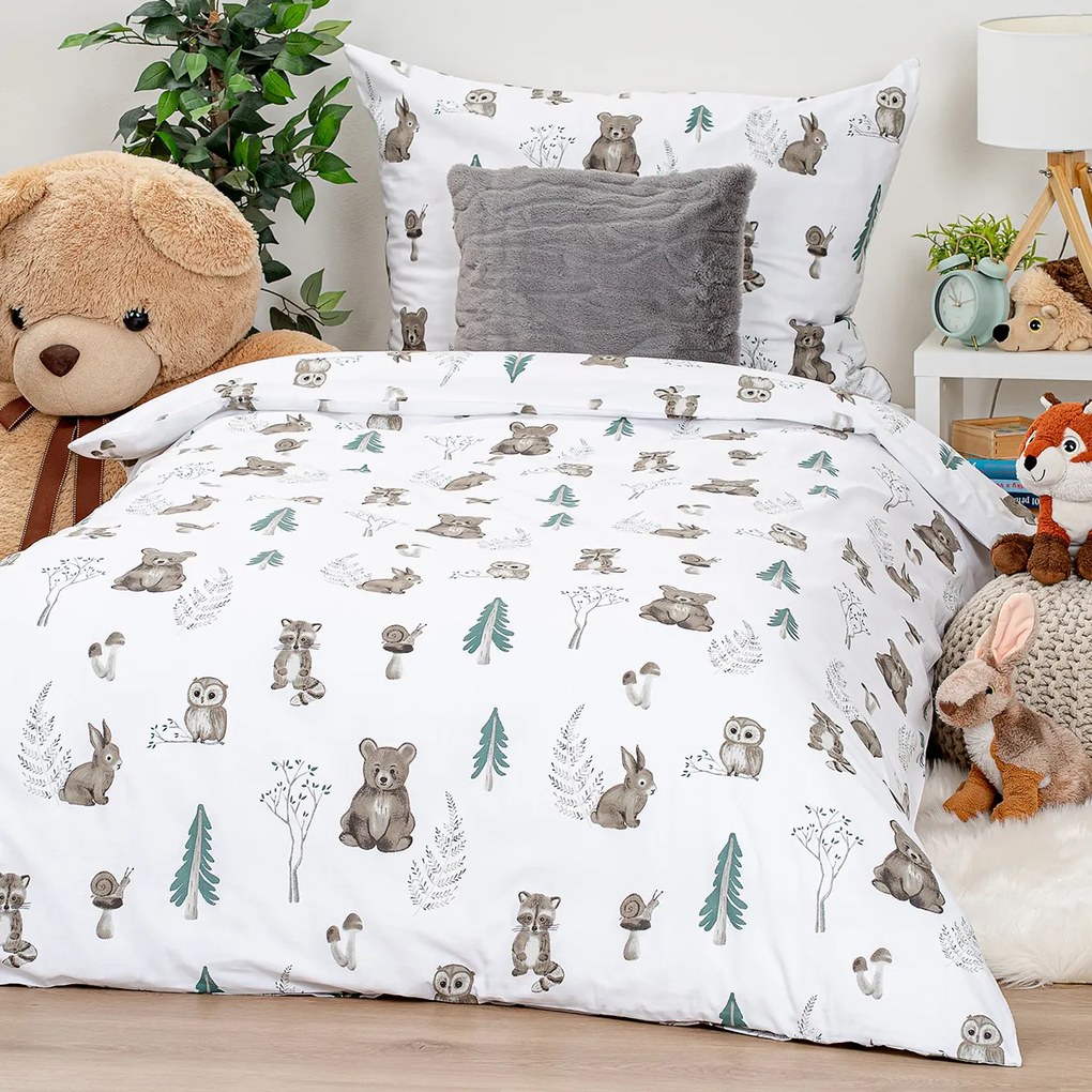 Lenjerie de pat din bumbac 4Home Forest Friends, 140 x 200 cm, 70 x 90 cm