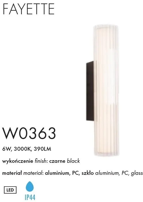 Aplica LED baie iluminat elegant IP44 Fayette H-31cm