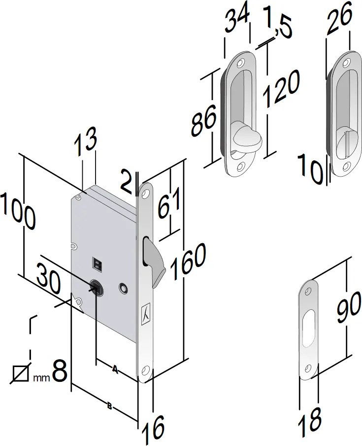Usa glisanta cu model HDF incastrata in perete - Colectia PROGRESS 1.1 900x2000, 915 x 2020, Folie Decor, 2000 x 2100, Maner ingropat - fara broasca,