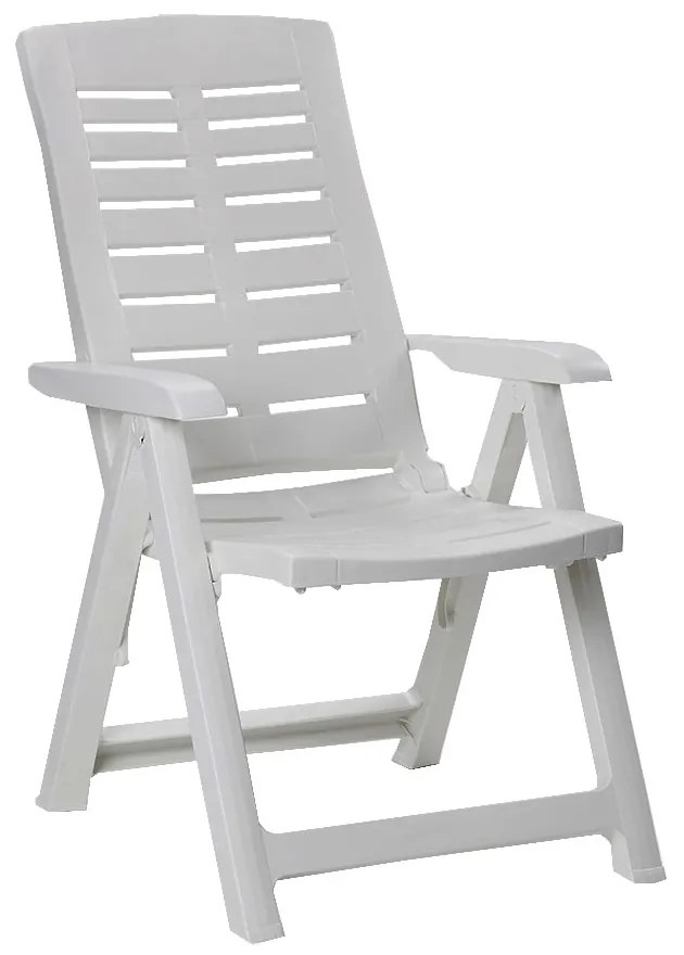 Scaun terasa cu brate pliabil Suzy, 60x61x109 cm, polipropilena, alb