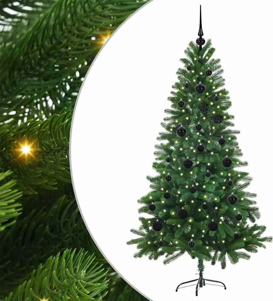 vidaXL Brad de Crăciun cu 150 LED cu suport Verde 150 cm PE