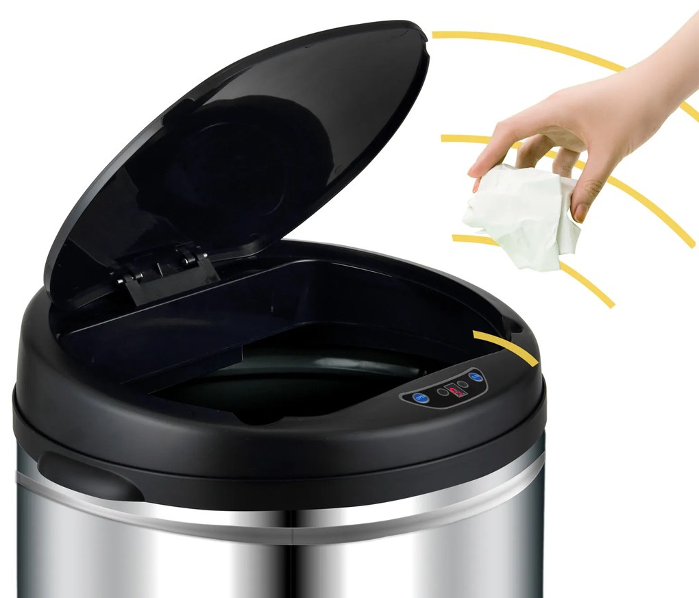 Deuba Coș de gunoi fără contact BIN - deschidere automată - 56 litri oțel inoxidabil