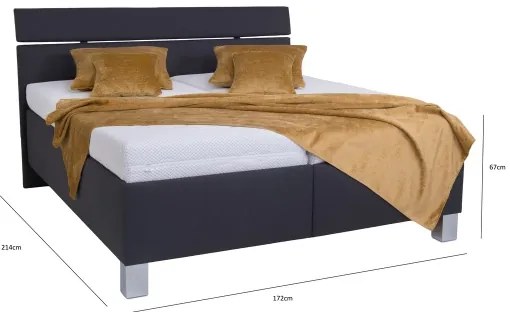 Pat tapițat ALIS 160 x 200 cm cu saltea inclusă și spațiu de depozitare, antracit