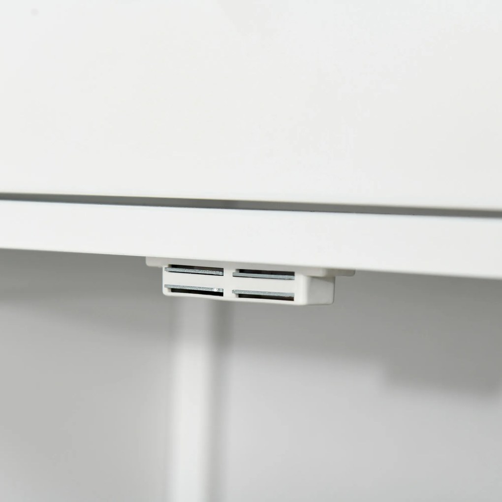 Kleankin Dulap de Baie cu 1 Sertar 2 Uși și Raft Interior Reglabil Mobilier Auxiliar de Depozitare Multifuncțional pentru Sufragerie Bucătărie Antivuelco 60x30x80 cm Alb | Aosom Romania