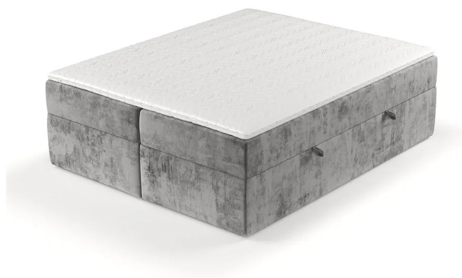 Pat boxspring gri cu spațiu de depozitare 180x200 cm Yoko – Maison de Rêve
