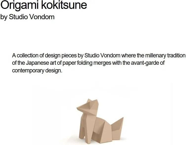 Decoratiune/ Statueta exterior sau interior Origami Kokitsune, mat