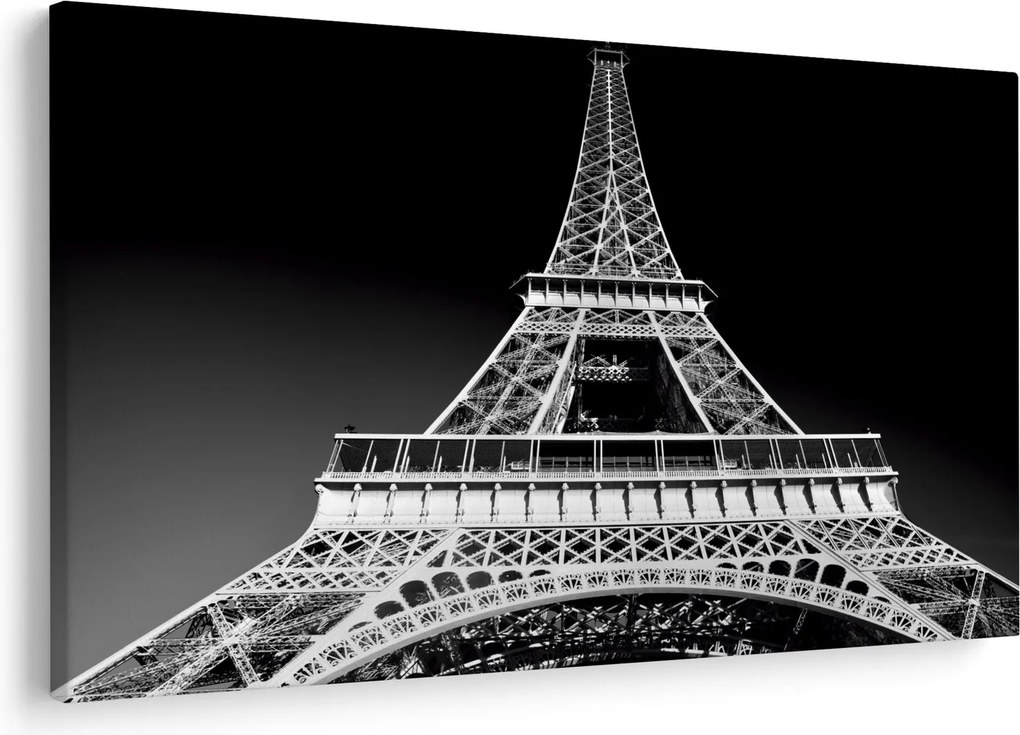 Tablou - Turnul Eiffel, alb-negru (90x60 cm)