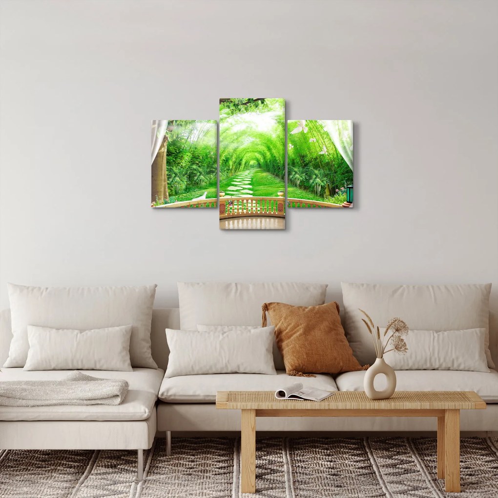 Tablou - Privire la grădina tropicală (90x60 cm)