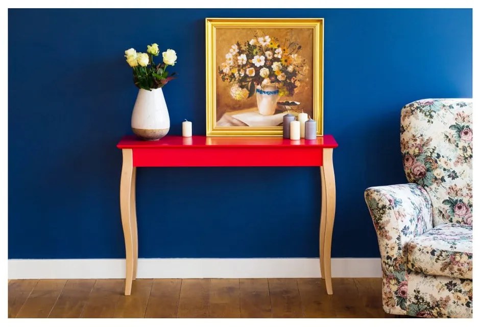 Masă Ragaba Console, lungime 105 cm, gri deschis