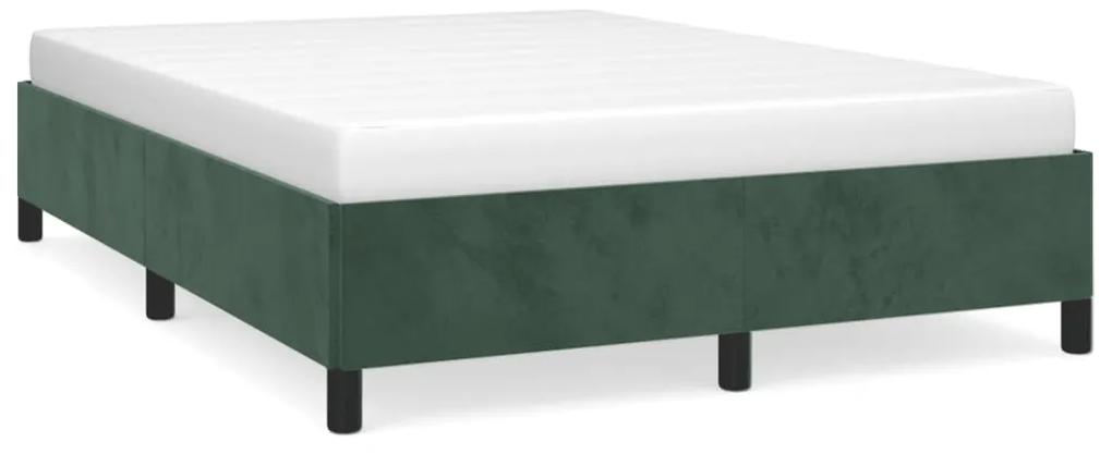 347321 vidaXL Cadru de pat, verde închis, 140x190 cm, catifea