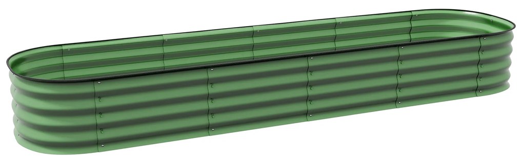 Outsunny Ghiveci înalt pătrat pentru grădină, din oțel modular, pentru legume, plante și flori, 240x62x30 cm | Aosom Romania