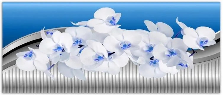 Tablou CARO - White Orchid 50x20 cm
