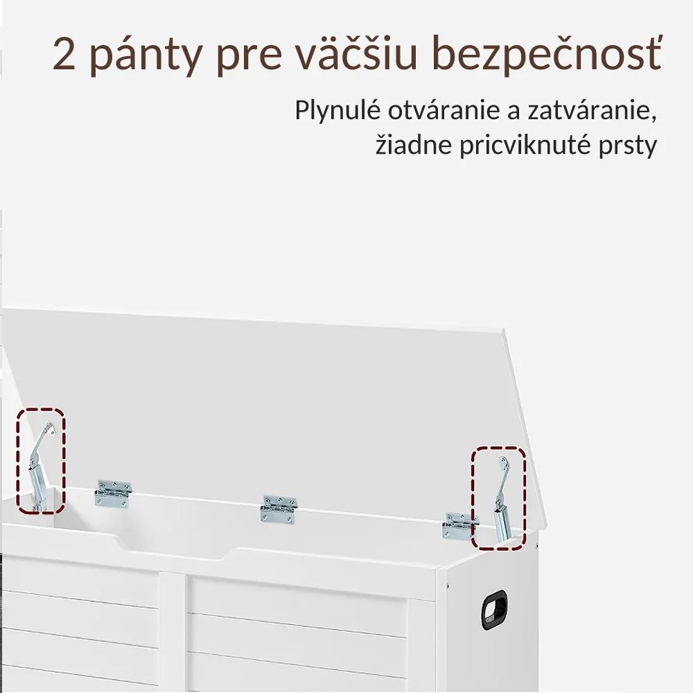 Ladă pentru șezut TANJA, 100x40x46cm, albă Vasagle