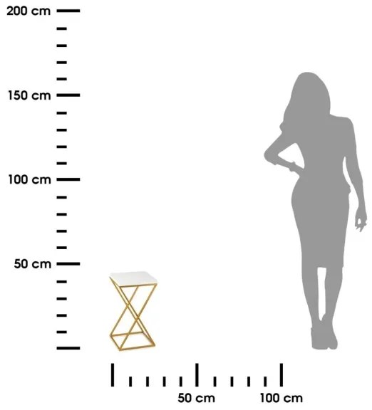 Suport pentru flori LOFT 40x24 cm auriu/alb