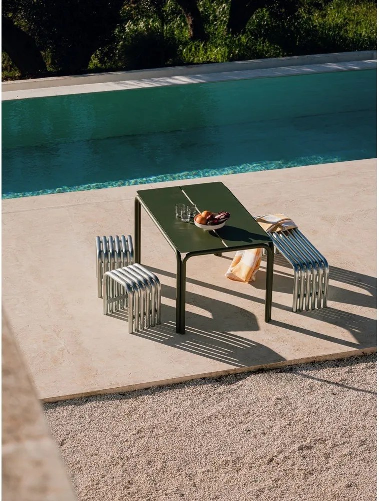 Scaun de grădină argintiu din metal Nokk – noo.ma