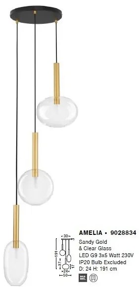 Lustra suspendata design decorativ modern AMELIA 3L