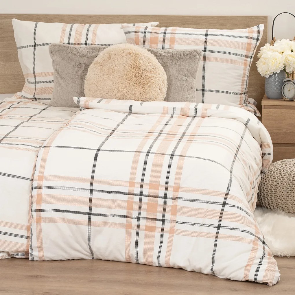 Lenjerie de pat din flanelă 4Home Elegant Plaid, 140 x 220 cm, 70 x 90 cm
