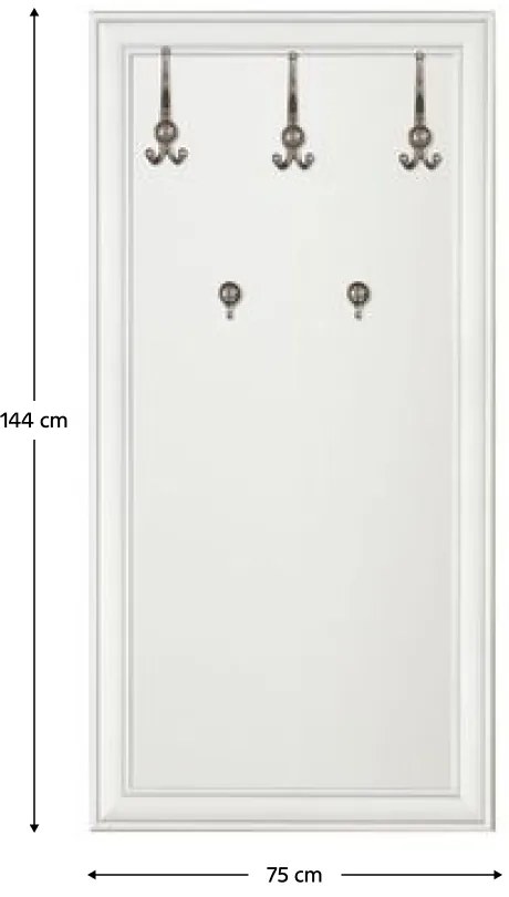 Perete cu cuier KENTAK WIE75, alb alpin