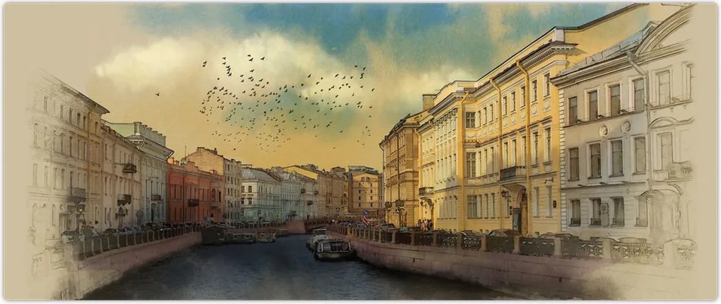 Tablou - Râul Moyka, Sankt Petersburg, Rusia (120x50 cm)