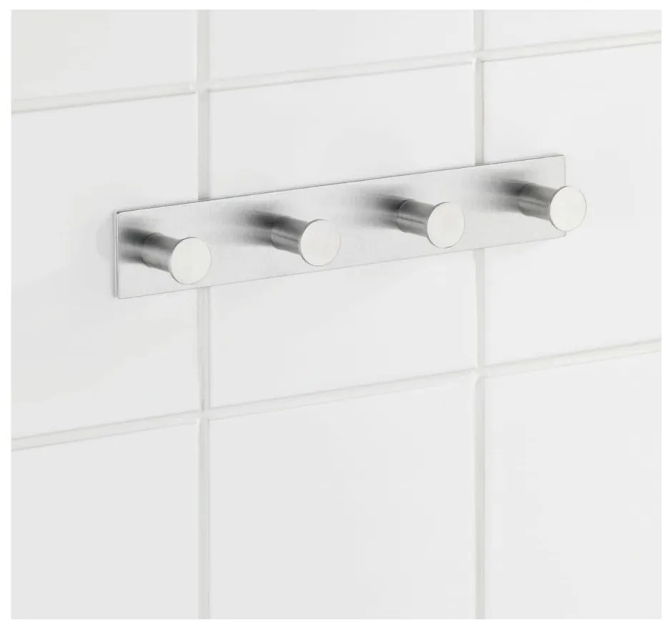 Cuier autoadeziv pentru perete cu 4 cârlige Wenko Celano, argintiu