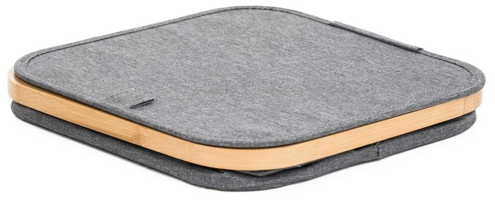 Cutie de depozitare G21 30 x 30 x 15 cm, dinbambus cu capac, gri