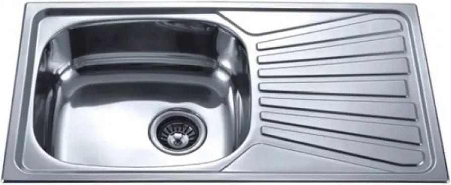 Chiuveta inox Inter Ceramic Tampico cu o cuva si picurator finisaj inox lucios 78x43 cm