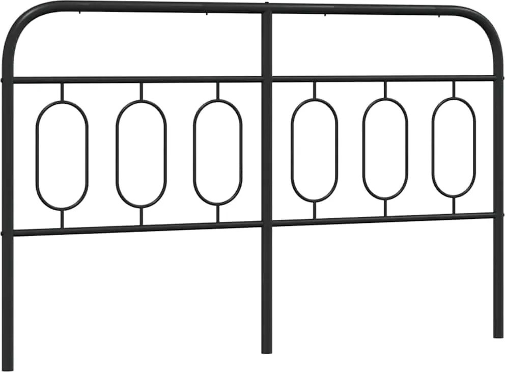 vidaXL Tăblie de pat de schimb metalică, negru, 150 cm