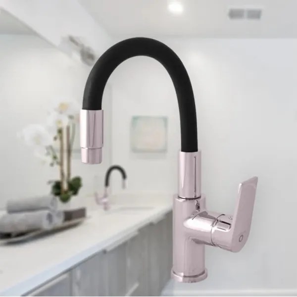 Baterie pentru chiuvetă RAV Slezák COLORADO CO119.0/15, 25 cm, negru/crom lucios