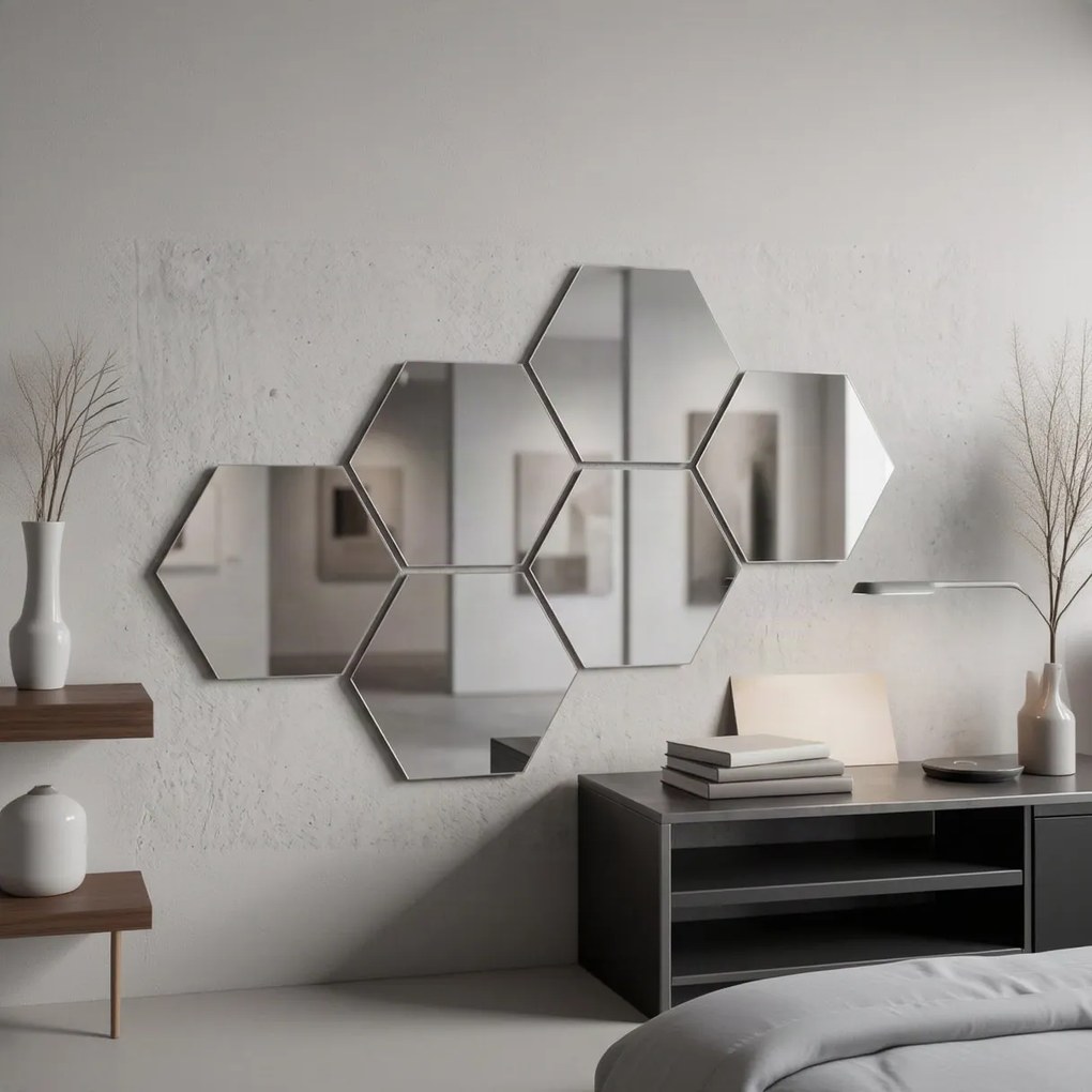 Panouri decorative oglinzi hexagonale, cu finisaj reflectorizant Auriu