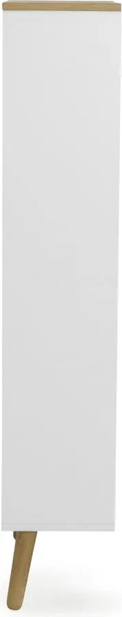 Pantofar cu detalii în decor de stejar și 3 compartimente Tenzo Dot, alb