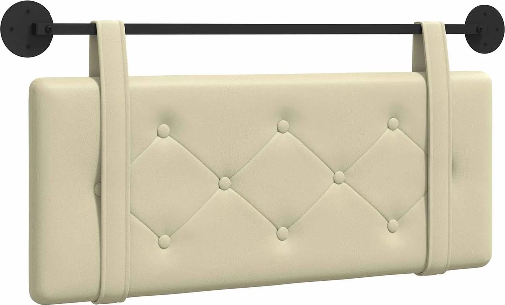 vidaXL Cap de pat suspendat Pe perete Crem 100 cm Piele artificială