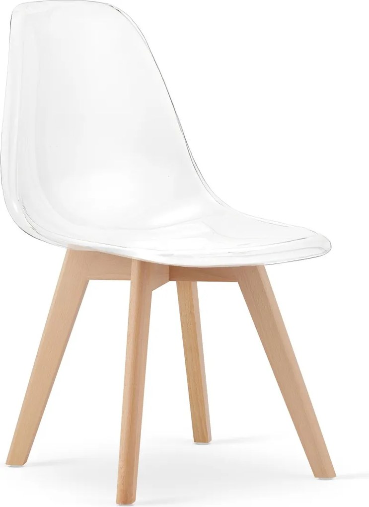 OFERTA Scaun transparent KITO cu picioare din fag II. calitate