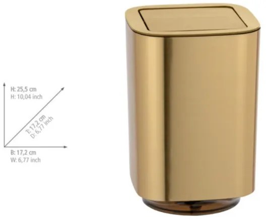 WENKO 24163100 - Coș de gunoi AURON 17x25,5 cm auriu