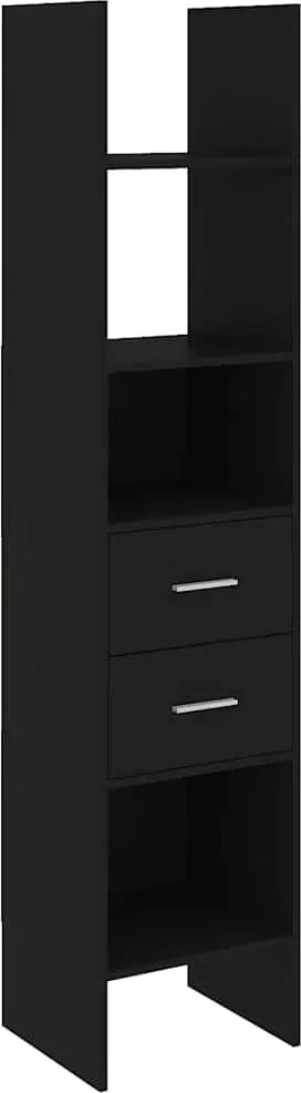 vidaXL Bibliotecă, negru, 40x35x180 cm, lemn prelucrat