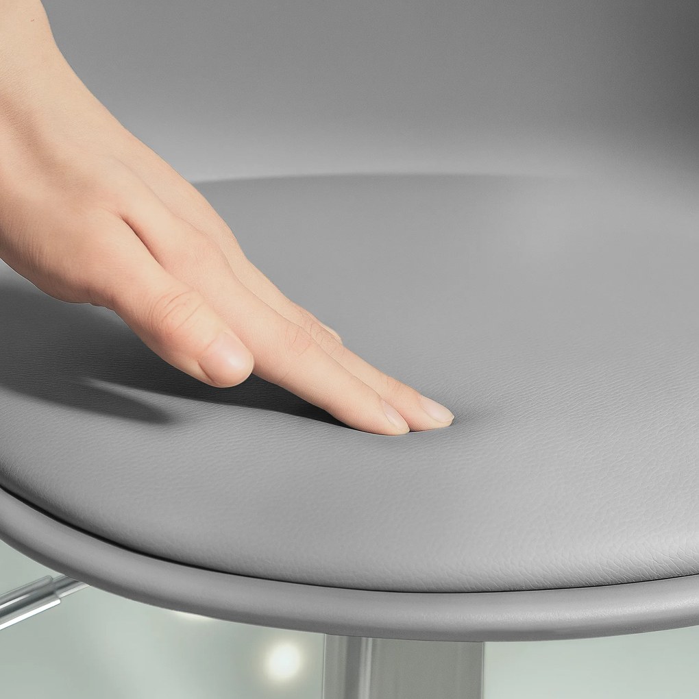 Homcom Set 2 Scaune Bar – Reglabile, Cu Spatar si Pivotante | Aosom Romania