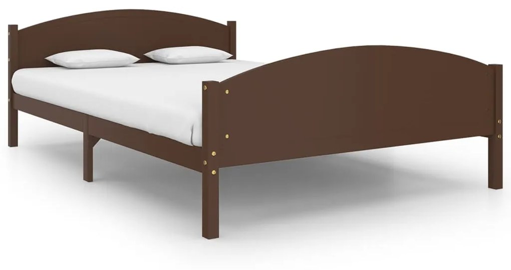 322044 vidaXL Cadru de pat, maro închis, 140x200 cm, lemn masiv de pin