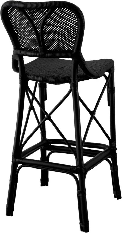 Scaun de bar din ratan design LUX, Colony negru