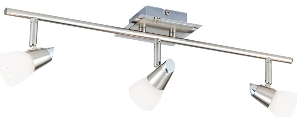 Plafoniera cu 3 spoturi directionabile Max crom satin