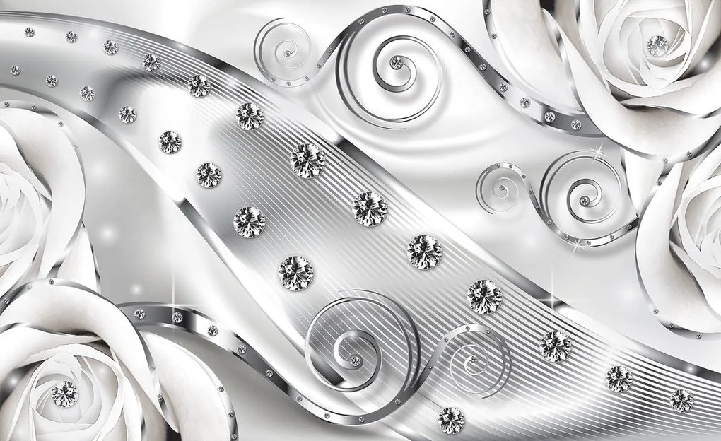 Fototapet - Ornament luxos cu diamante (254x184 cm)