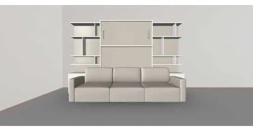 Set pat rabatabil dublu cu 2 biblioteci de 100 cm si canapea de 3 locuri - ROYAL BOOKCASES&TRIPLE SOFA SET (150X200)