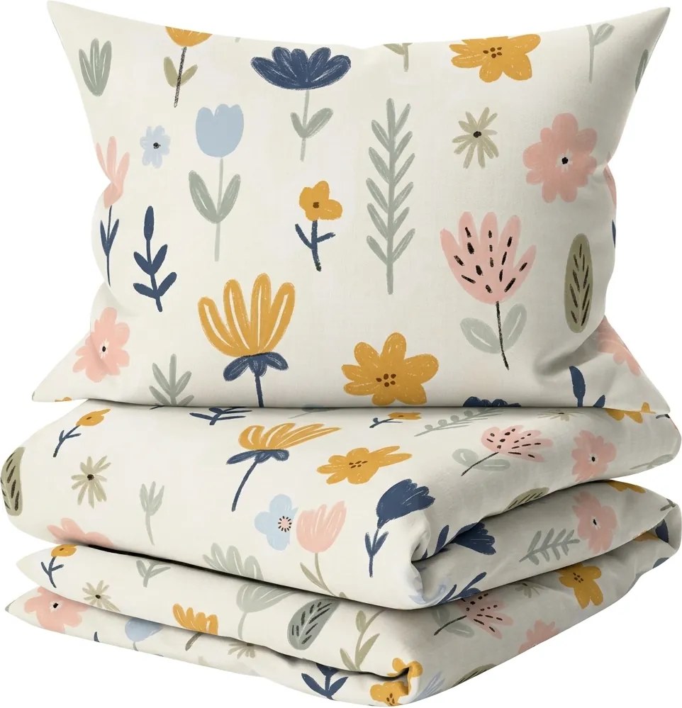 Lenjerie de patut din bumbac Renforce FLORI DREAM colorata Dimensiune lenjerie de pat: 45 x 65 cm | 90 x 135 cm