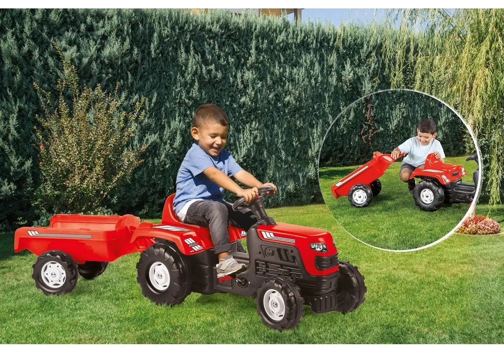 Miner Tractor Ranchero cu remorcă, roșu