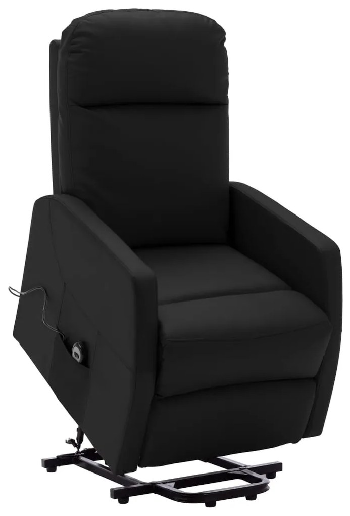 321366 vidaXL Fotoliu rabatabil cu ridicare verticală, negru, piele ecologică