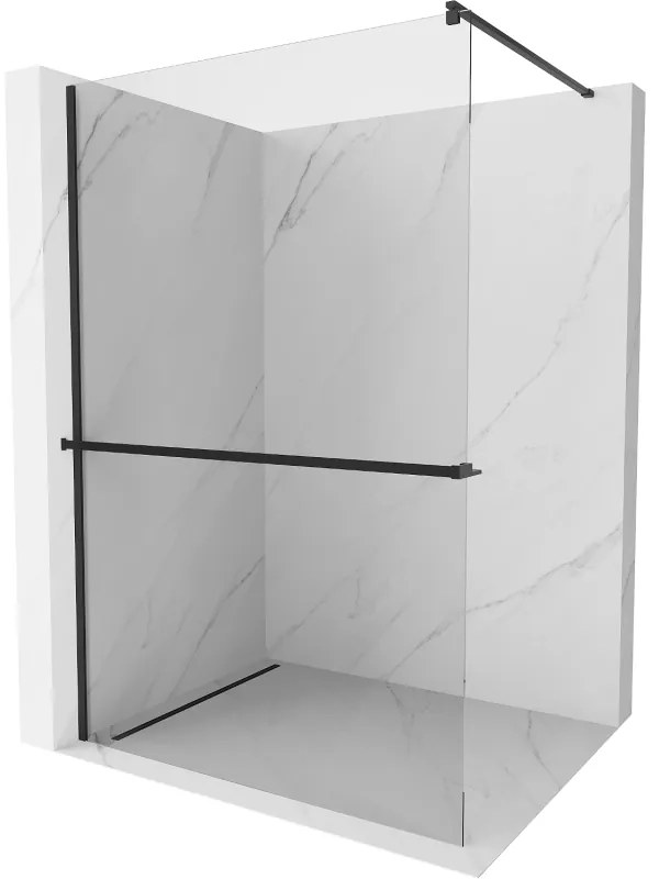 Mexen Kioto+ perete de duș cu raft Walk-in 100 x 200 cm, transparent, negru - 800-100-121-70-00