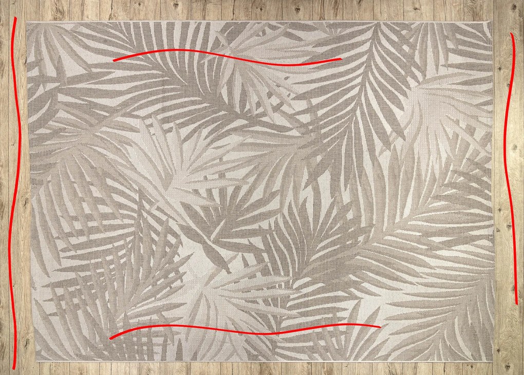 Covor sisal Floorlux 20504 Frunze şampanie si gri Junglă - SECUNDAR-COTATI PRODUSUL