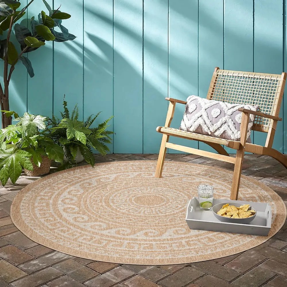 Covor de exterior bej rotund ø 80 cm Comilla – Ayyildiz Carpets